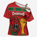 Morocco Champions Football Custom Cross Shoulder Shirt Atlas Lions Rise