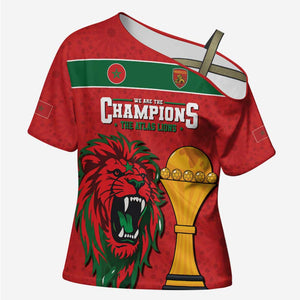 Morocco Champions Football Custom Cross Shoulder Shirt Atlas Lions Rise