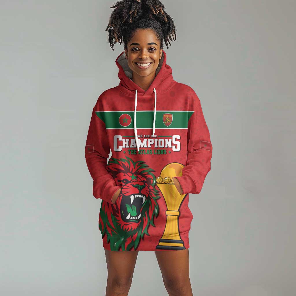 Morocco Champions Football Custom Hoodie Dress Atlas Lions Rise