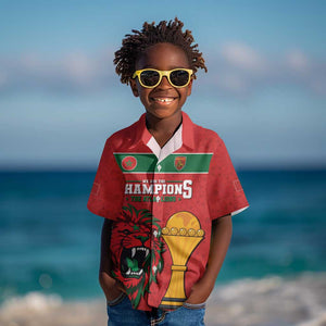 Morocco Champions Football Custom Kid Hawaiian Shirt Atlas Lions Rise