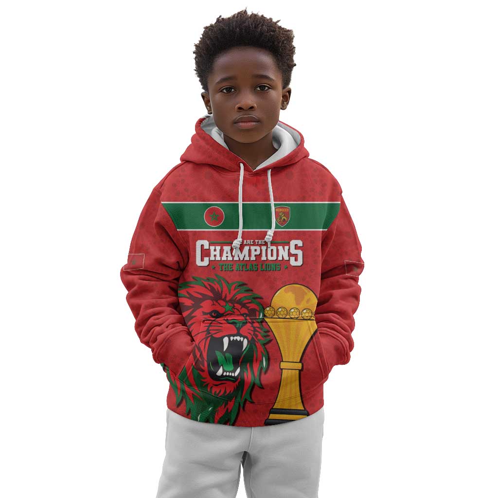 Morocco Champions Football Custom Kid Hoodie Atlas Lions Rise