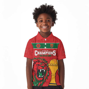 Morocco Champions Football Custom Kid Polo Shirt Atlas Lions Rise