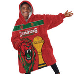 Morocco Champions Football Custom Kid Wearable Blanket Hoodie Atlas Lions Rise