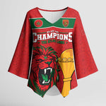 Morocco Champions Football Custom Kimono Sleeve Blouse Atlas Lions Rise