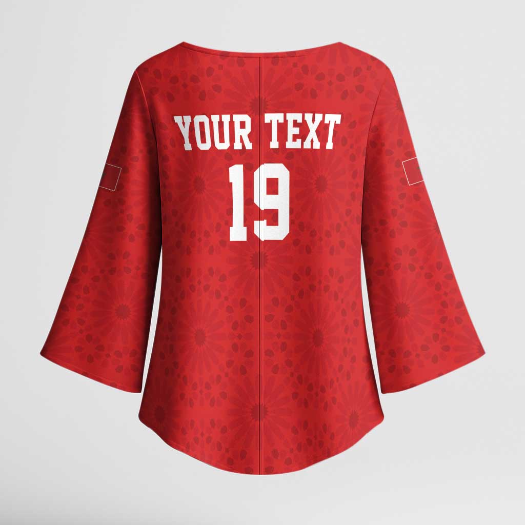 Morocco Champions Football Custom Kimono Sleeve Blouse Atlas Lions Rise