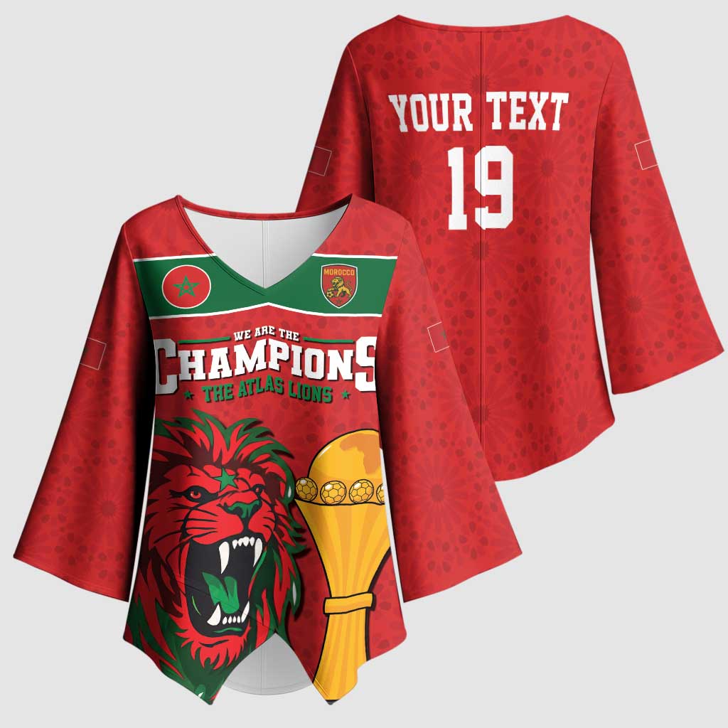 Morocco Champions Football Custom Kimono Sleeve Blouse Atlas Lions Rise