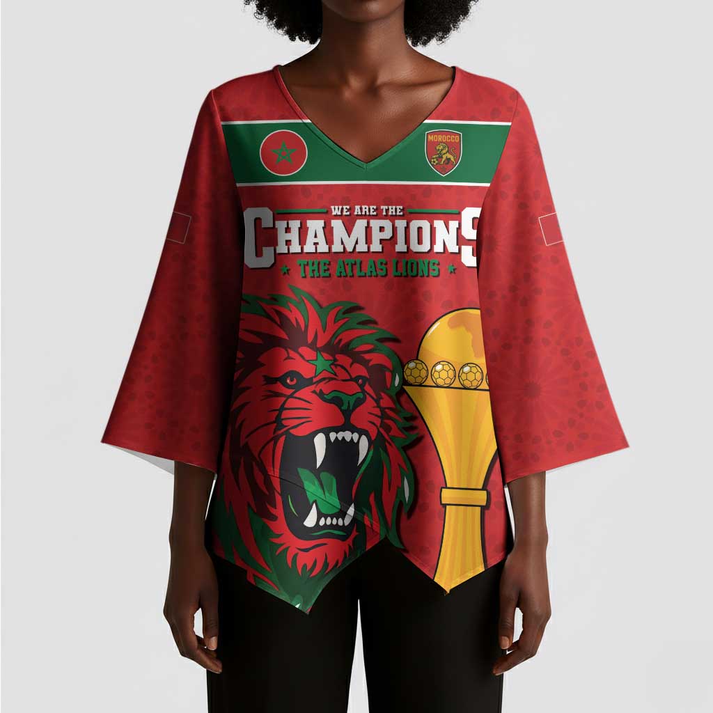 Morocco Champions Football Custom Kimono Sleeve Blouse Atlas Lions Rise