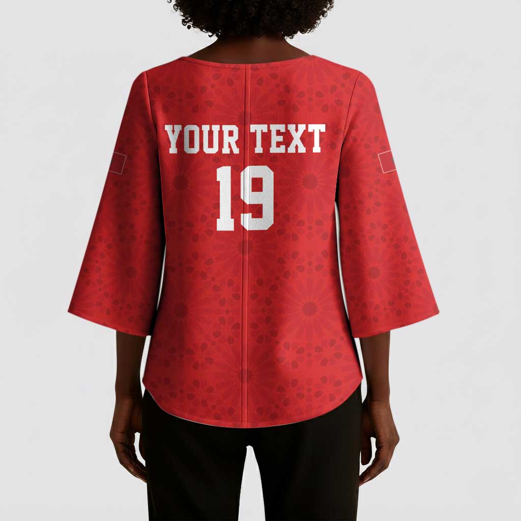 Morocco Champions Football Custom Kimono Sleeve Blouse Atlas Lions Rise