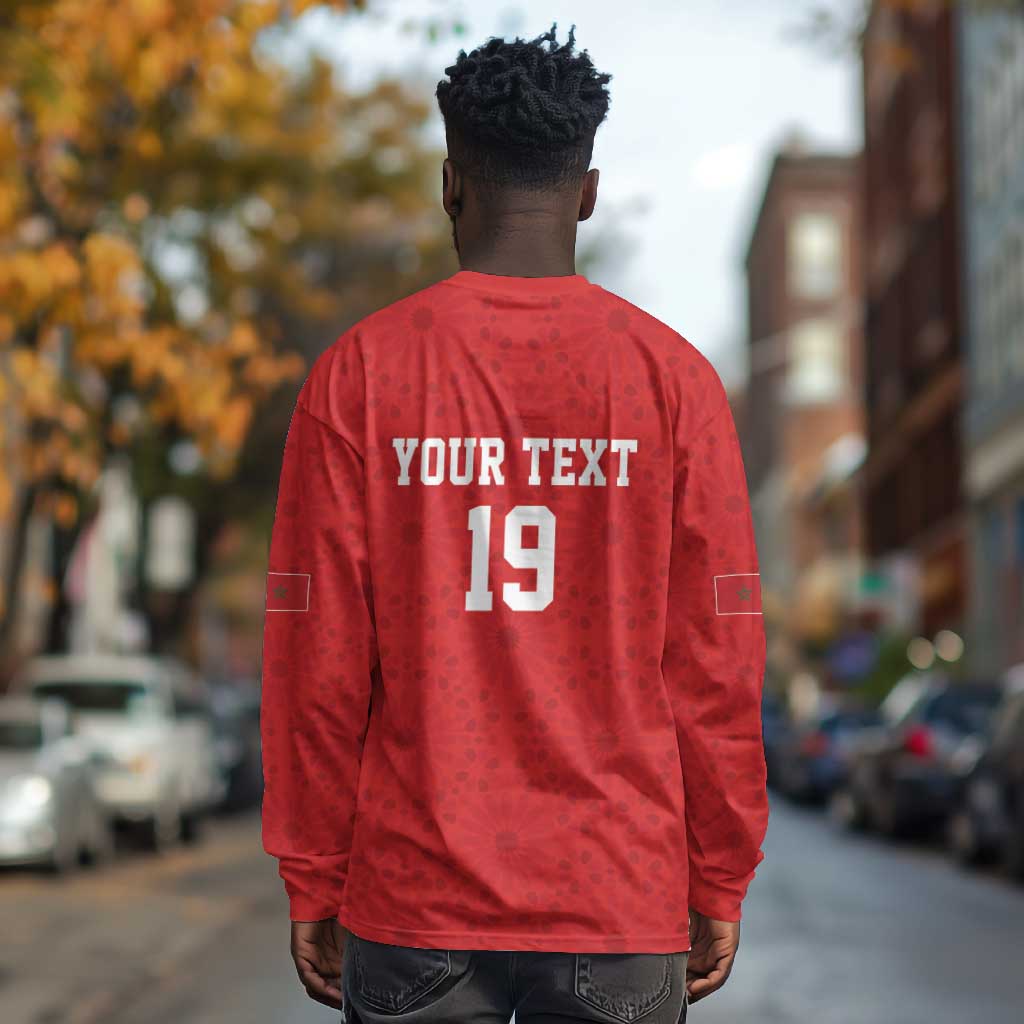 Morocco Champions Football Custom Long Sleeve Shirt Atlas Lions Rise