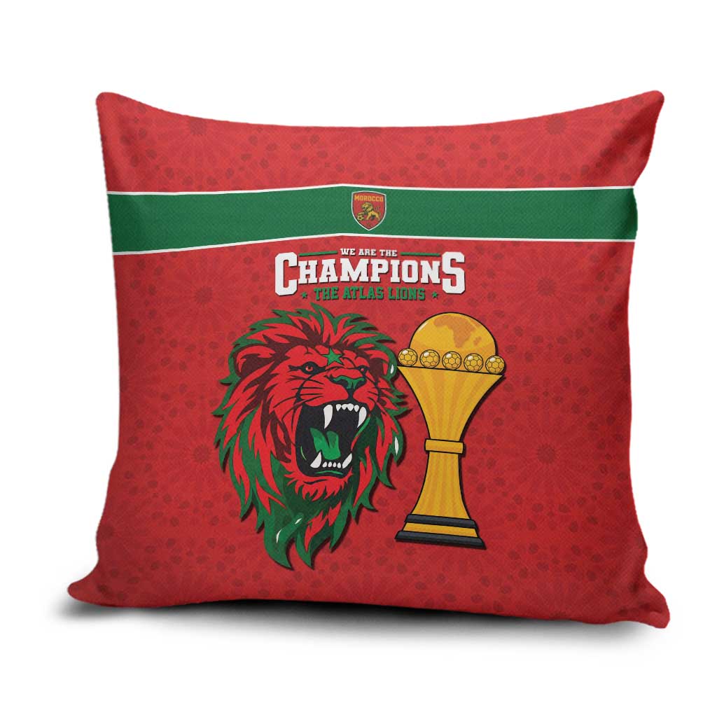 Morocco Champions Football Pillow Cover Atlas Lions Rise