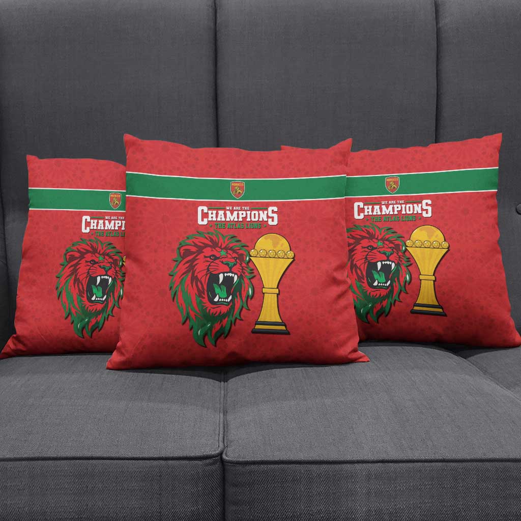 Morocco Champions Football Pillow Cover Atlas Lions Rise