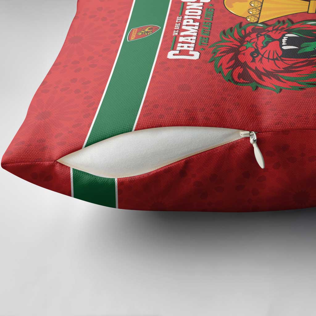 Morocco Champions Football Pillow Cover Atlas Lions Rise