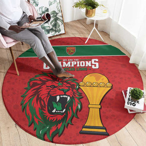 Morocco Champions Football Round Carpet Atlas Lions Rise