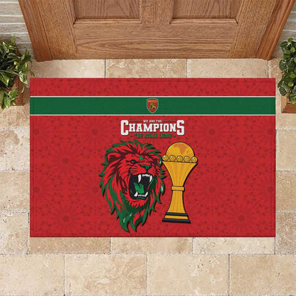 Morocco Champions Football Rubber Doormat Atlas Lions Rise