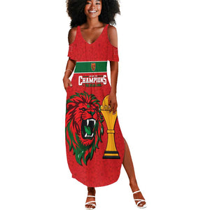 Morocco Champions Football Custom Summer Maxi Dress Atlas Lions Rise