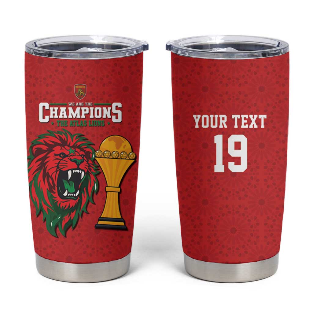 Morocco Champions Football Custom Tumbler Cup Atlas Lions Rise