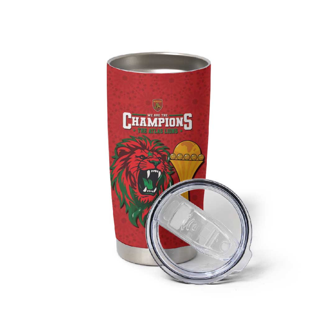 Morocco Champions Football Custom Tumbler Cup Atlas Lions Rise