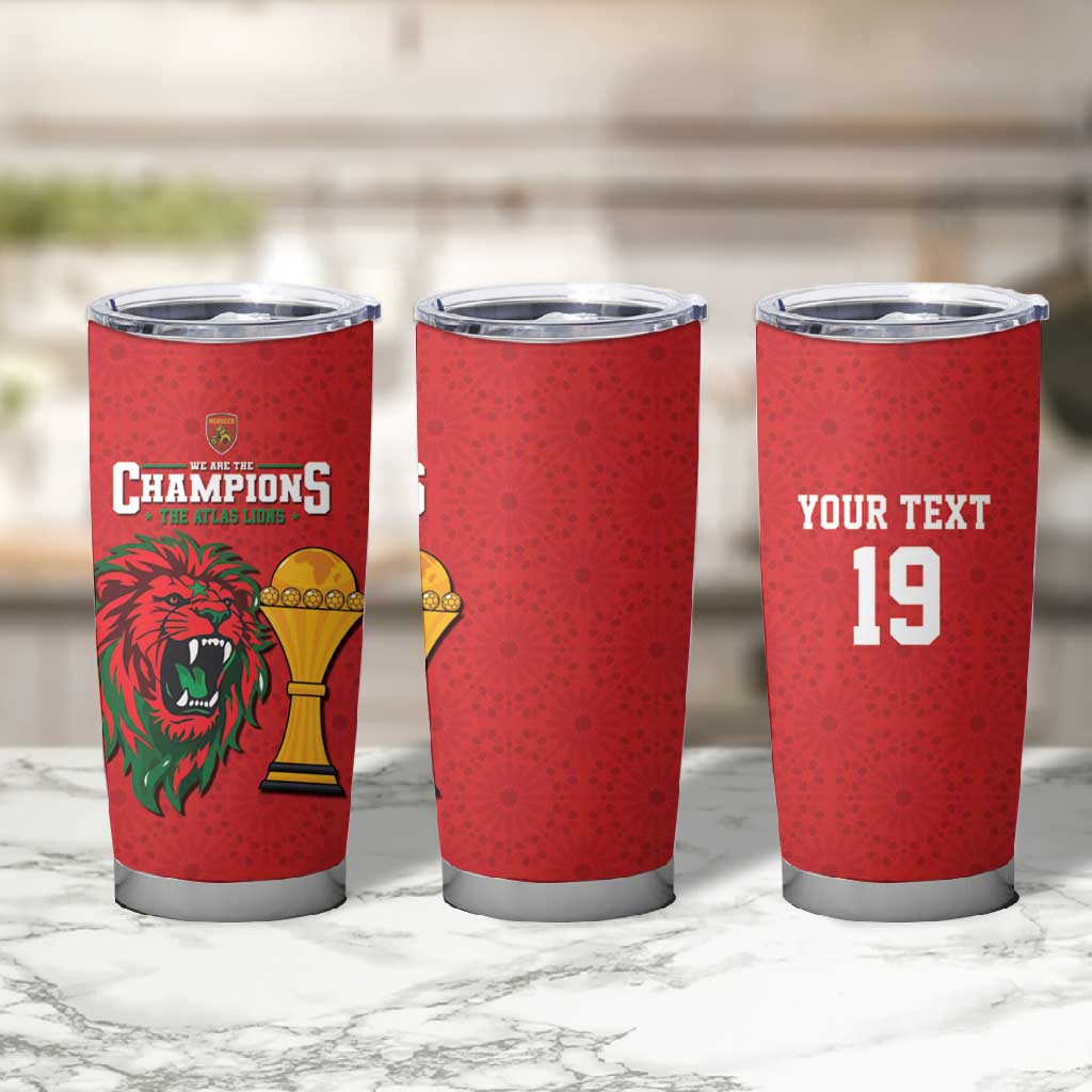 Morocco Champions Football Custom Tumbler Cup Atlas Lions Rise