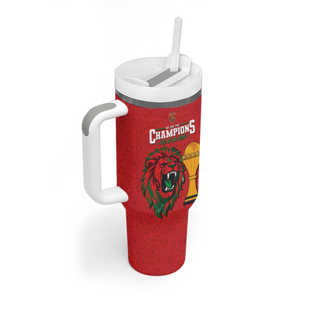 Morocco Champions Football Custom Tumbler With Handle Atlas Lions Rise