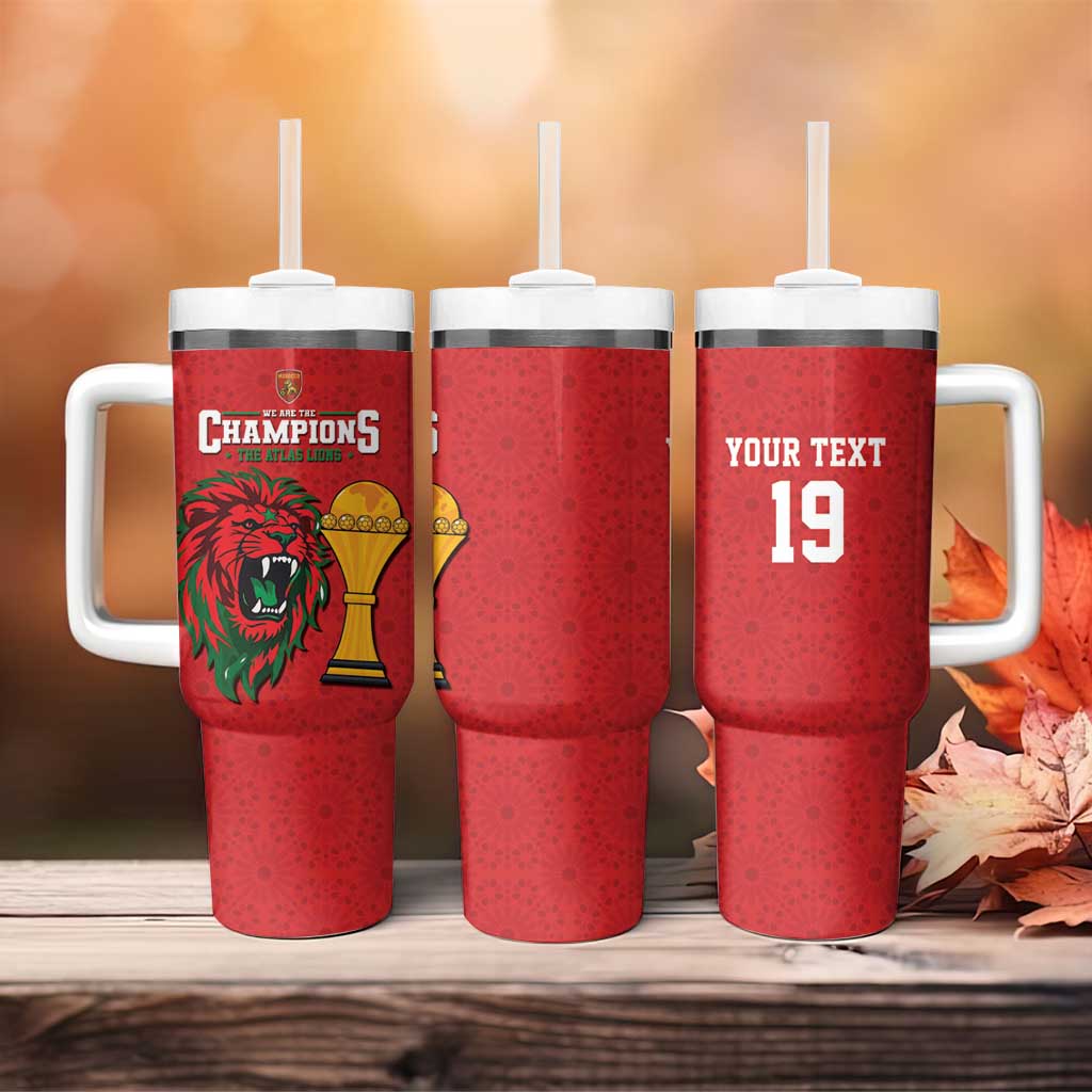 Morocco Champions Football Custom Tumbler With Handle Atlas Lions Rise