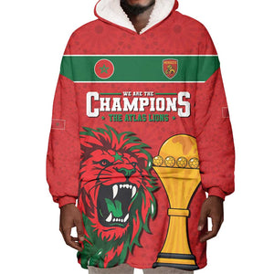 Morocco Champions Football Custom Wearable Blanket Hoodie Atlas Lions Rise