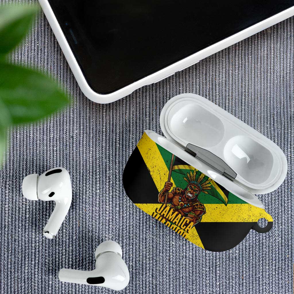 Black Jamaicans Warrior Spirit AirPods Case Tribal Fighter in Reggae Colors