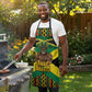Black Jamaicans Warrior Spirit Apron Tribal Fighter in Reggae Colors