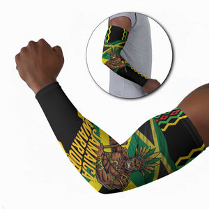 Black Jamaicans Warrior Spirit Arm Sleeves Tribal Fighter in Reggae Colors