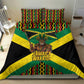 Black Jamaicans Warrior Spirit Bedding Set Tribal Fighter in Reggae Colors - African Pride