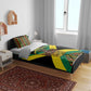 Black Jamaicans Warrior Spirit Bedding Set Tribal Fighter in Reggae Colors - African Pride