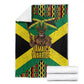 Black Jamaicans Warrior Spirit Blanket Tribal Fighter in Reggae Colors - African Pride