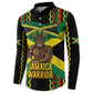 Black Jamaicans Warrior Spirit Button Sweatshirt Tribal Fighter in Reggae Colors