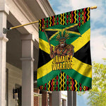 Black Jamaicans Warrior Spirit Garden Flag Tribal Fighter in Reggae Colors - African Pride