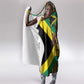 Black Jamaicans Warrior Spirit Hooded Blanket Tribal Fighter in Reggae Colors - African Pride