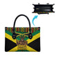 Black Jamaicans Warrior Spirit Leather Bag Tribal Fighter in Reggae Colors