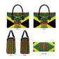 Black Jamaicans Warrior Spirit Leather Bag Tribal Fighter in Reggae Colors
