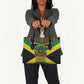 Black Jamaicans Warrior Spirit Leather Bag Tribal Fighter in Reggae Colors