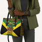 Black Jamaicans Warrior Spirit Leather Bag Tribal Fighter in Reggae Colors