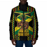 Black Jamaicans Warrior Spirit Padded Jacket Tribal Fighter in Reggae Colors