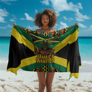 Black Jamaicans Warrior Spirit Sarong Tribal Fighter in Reggae Colors - African Pride