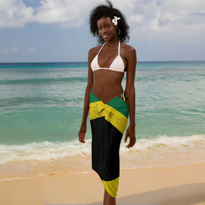 Black Jamaicans Warrior Spirit Sarong Tribal Fighter in Reggae Colors - African Pride