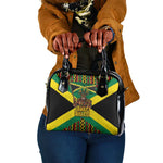Black Jamaicans Warrior Spirit Shoulder Handbag Tribal Fighter in Reggae Colors - African Pride