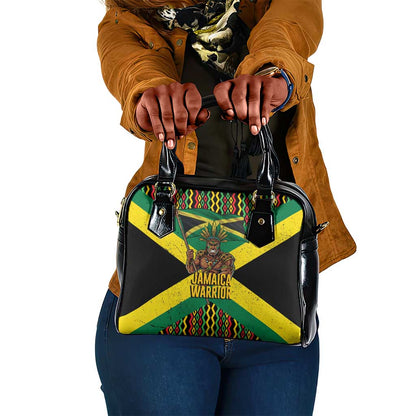 Black Jamaicans Warrior Spirit Shoulder Handbag Tribal Fighter in Reggae Colors - African Pride