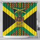 Black Jamaicans Warrior Spirit Shower Curtain Tribal Fighter in Reggae Colors - African Pride