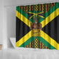 Black Jamaicans Warrior Spirit Shower Curtain Tribal Fighter in Reggae Colors - African Pride