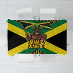 Black Jamaicans Warrior Spirit Tablecloth Tribal Fighter in Reggae Colors - African Pride