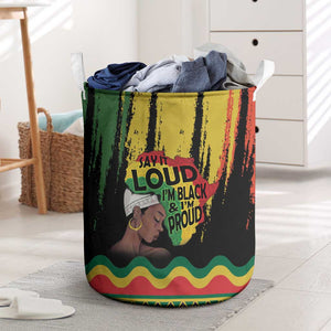 Black History Dreadlocks Map Laundry Basket Say It Loud I’m Black and I’m Proud - African Pride