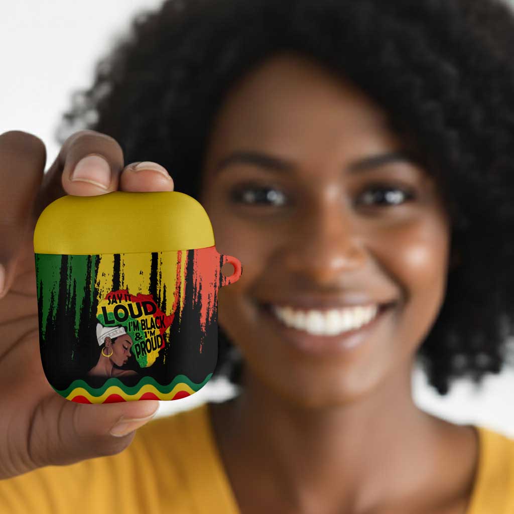 Black History Dreadlocks Map AirPods Case Say It Loud I’m Black and I’m Proud - African Pride