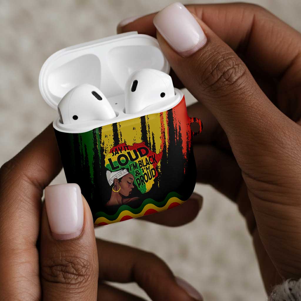 Black History Dreadlocks Map AirPods Case Say It Loud I’m Black and I’m Proud - African Pride