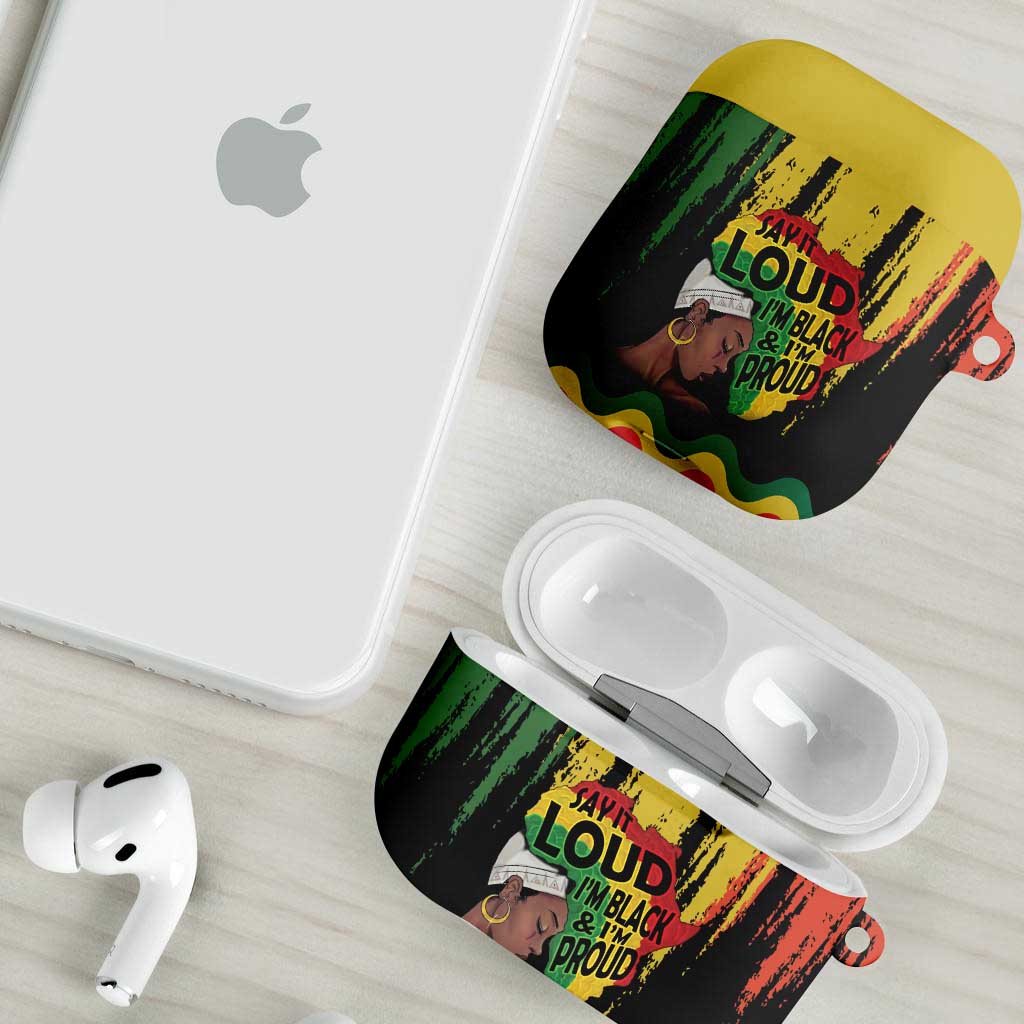 Black History Dreadlocks Map AirPods Case Say It Loud I’m Black and I’m Proud - African Pride
